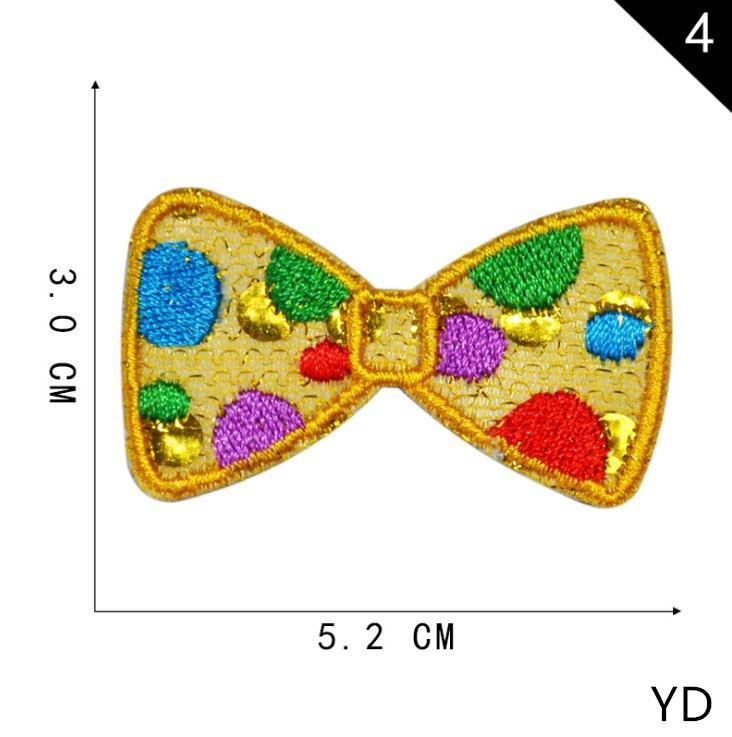 Изображение товара: Бесплатная доставка, 10 шт., вышитая нашивка с бантом и короной, аппликация для декоративной одежды, аксессуары «сделай сам»
