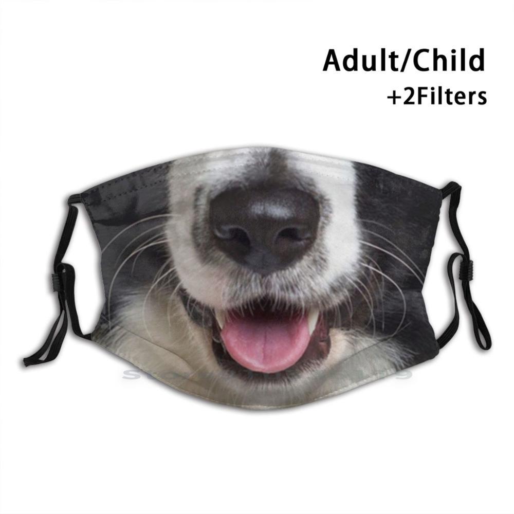 Изображение товара: Лицевая маска Border Collie для любителей собак, карантин, лицевая печать, многоразовый фильтр Pm2.5, маска для рта «сделай сам», детская маска с животными, граница колли, забавная граница