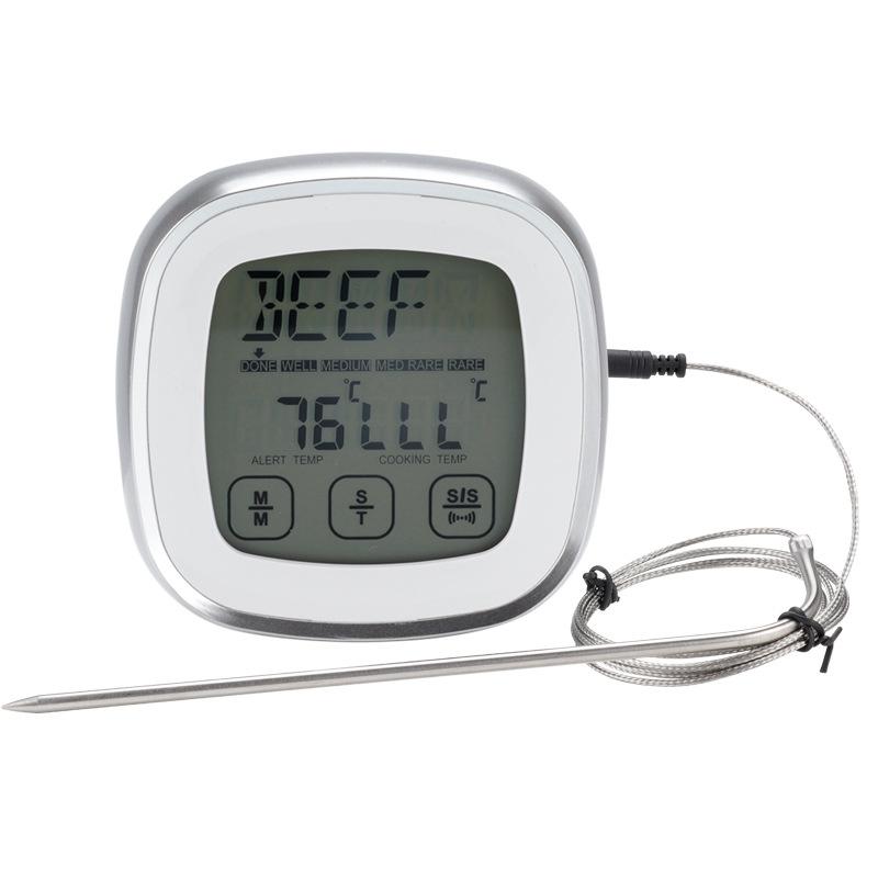 Изображение товара: Цифровой термометр для мяса, для гриля, духовки, мгновенного приготовления пищи, считыватель температуры градусов, с металлическими проводными щупами