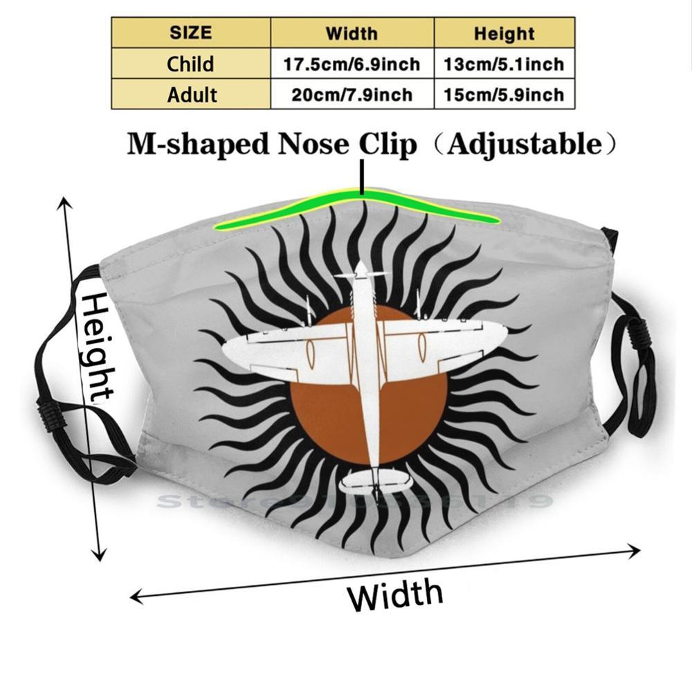 Изображение товара: Spitfire In The Sun Вертикальная многоразовая маска для лица с фильтрами для детей Spitfire самолет ВВС 2 мировой войны Ww2