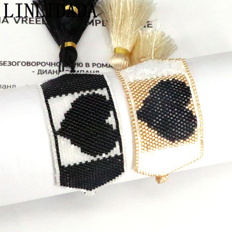 Изображение товара: 3 шт. браслеты Миюки в форме сердца, подарки, осенне-зимний браслет для женщин 2020, модные плетеные браслеты ручной работы с кисточками, оптовая продажа