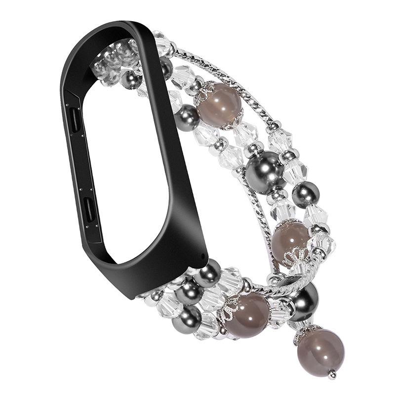 Изображение товара: Ремешок для часов для Xiaomi Mi Band 5 4 3, модный браслет с бусинами, сменный Браслет для mi band5 4 3, женские наручные часы для девушек