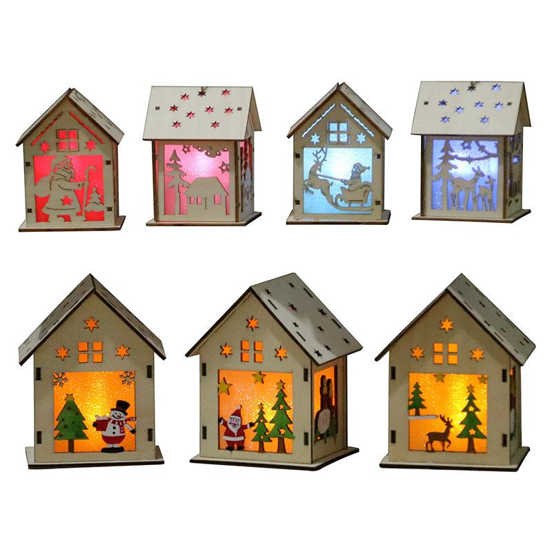 Изображение товара: Festival Led Light Wood House Christmas Tree Decorations For Home Hanging Ornaments Holiday Nice Xmas Gift Wedding Navidad 2020