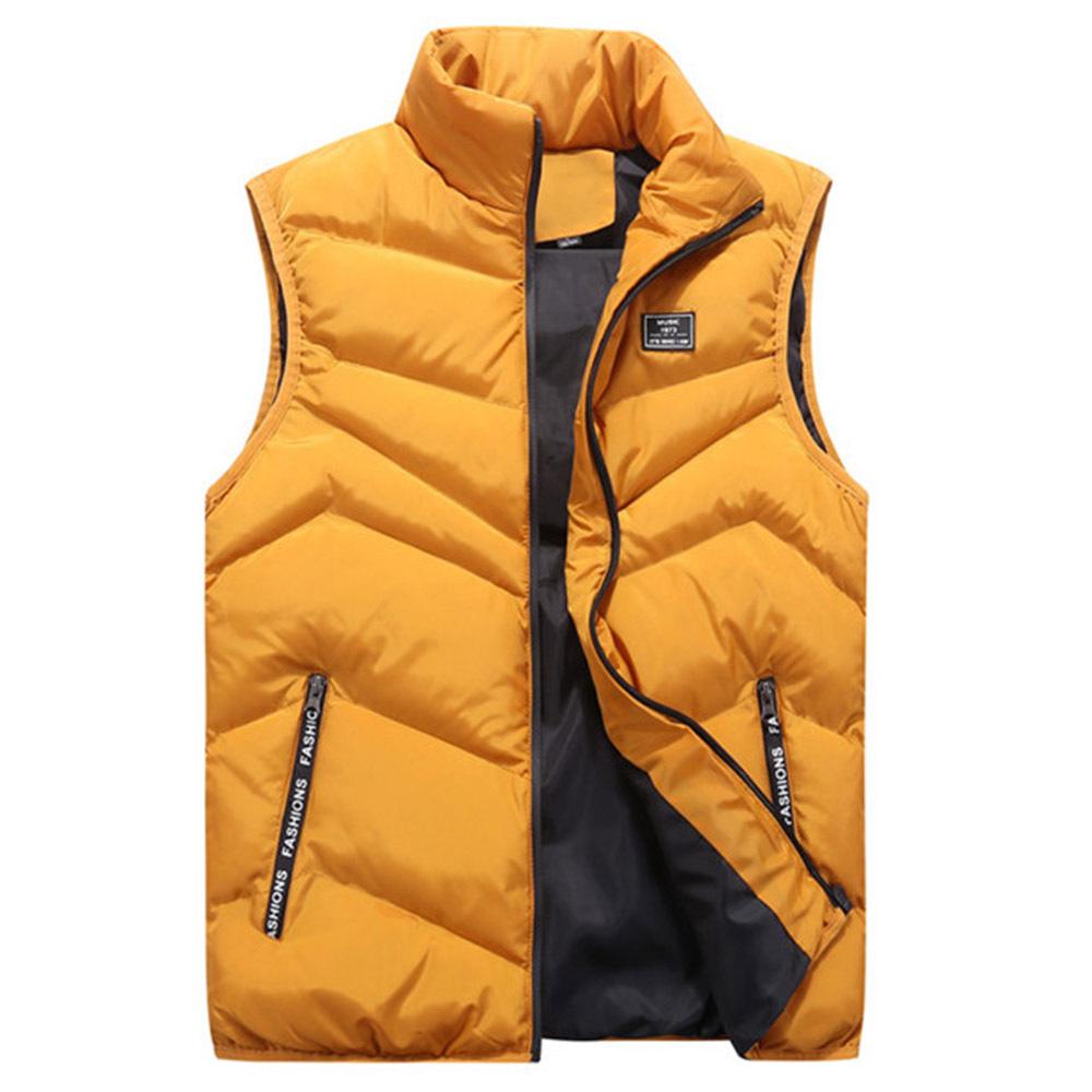 Изображение товара: Мужской жилет, повседневный однотонный жилет без рукавов, ветрозащитная куртка на осень и зиму, модель 2021 J007, M-4XL