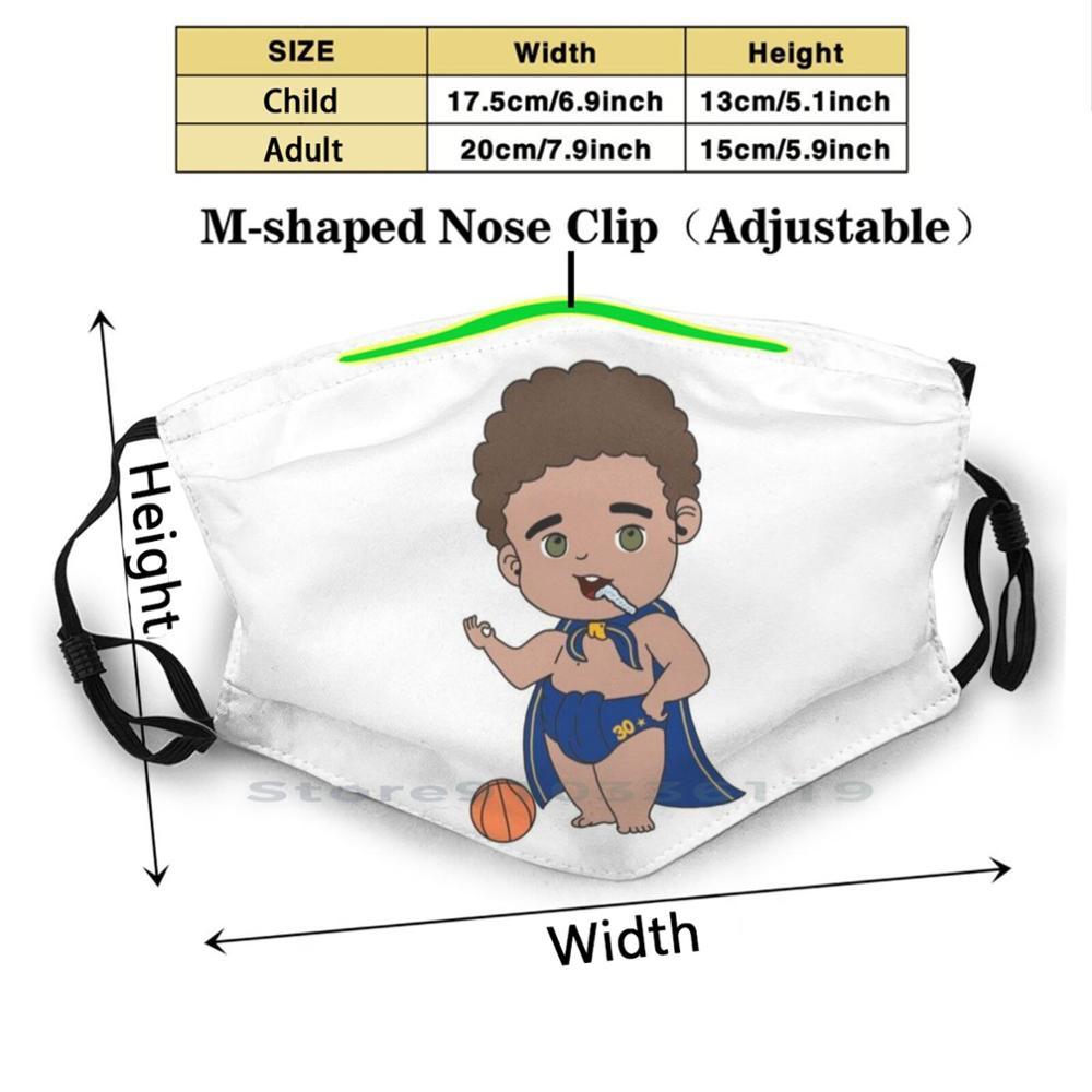 Изображение товара: Детский Стеф Карри милый дизайн Пылезащитный фильтр смываемая маска для лица дети Стеф Карри каппа для баскетбола мяч