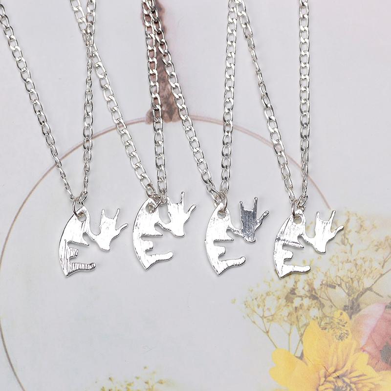 Изображение товара: Hot  Stitching Splicing Alloy Necklace Finger Choker Pendant  Men Women Graduation Gift  BFF Friendship Chain Jewelry Accessorie