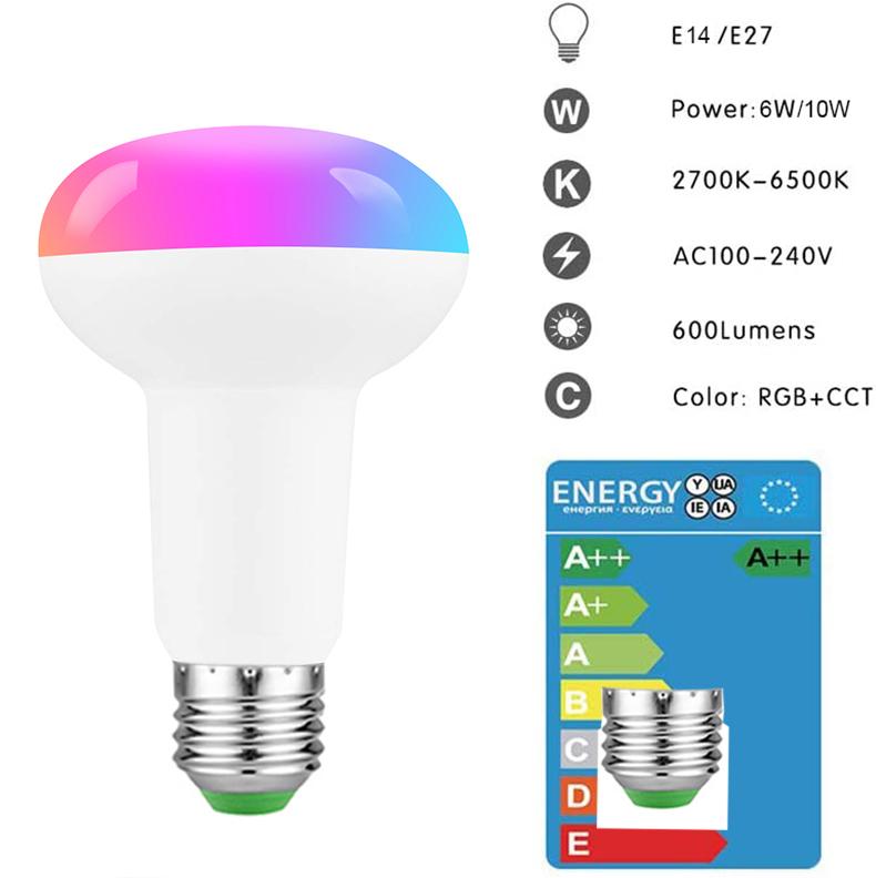 Изображение товара: B22/E27/E26 умный светильник лампочка с Alexa IFTTT Google Assistant Управление 10W Светодиодная лампа по американскому стандарту лампа Ночной светильник белый светильник умный дом
