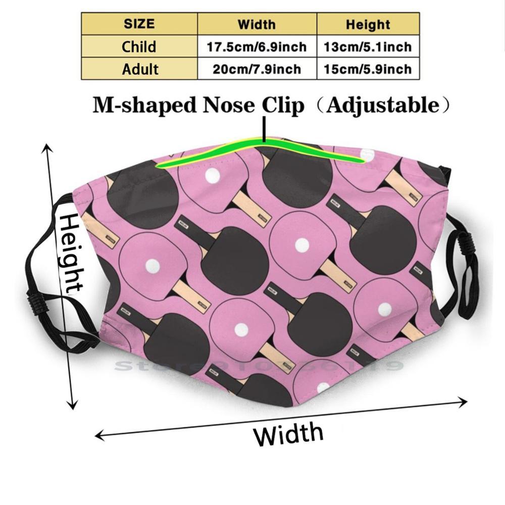 Изображение товара: Пинг Понг рисунок (розовый) дизайн анти-Пылевой фильтр смываемая маска для лица для Пинг Понг розовое платье с узором для настольного тенниса, ракетка для настольного тенниса