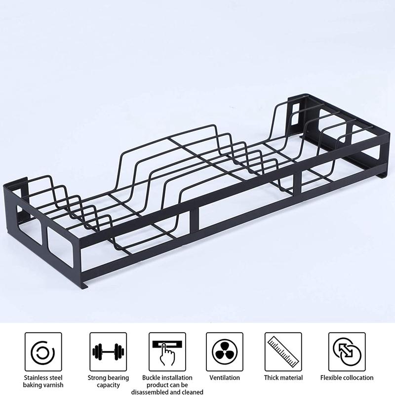 Изображение товара: Горячая подвесная сушилка для посуды настенное крепление с держателем посуды, домашняя кухонная для хранения посуды с дренажной доской, прочная