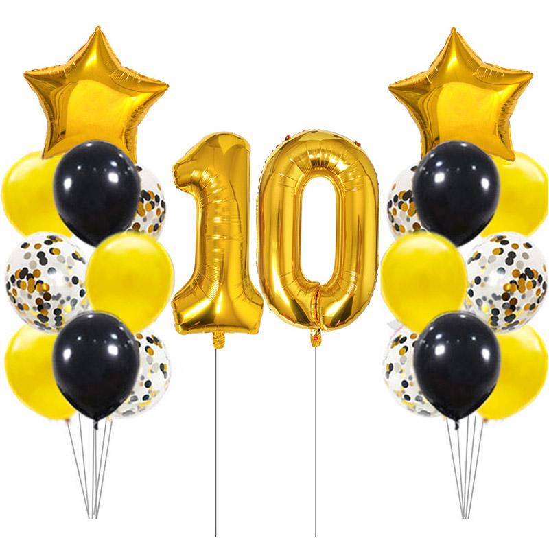 Изображение товара: Воздушные шары 10 лет, украшения на день рождения для детей, товары для вечеринки в честь Дня Рождения, для маленьких мальчиков и девочек, розовое золото, фольга, латекс