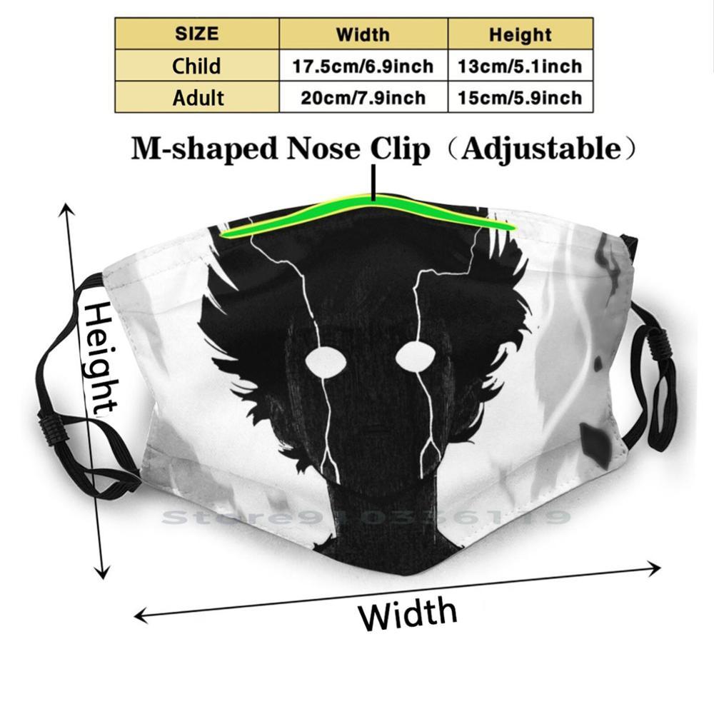 Изображение товара: Аниме Моб психоангер ярость искусство, иллюстрация дизайн Анти-пыль фильтр смываемая маска для лица дети аниме Pyscho 100 художественная Комедия