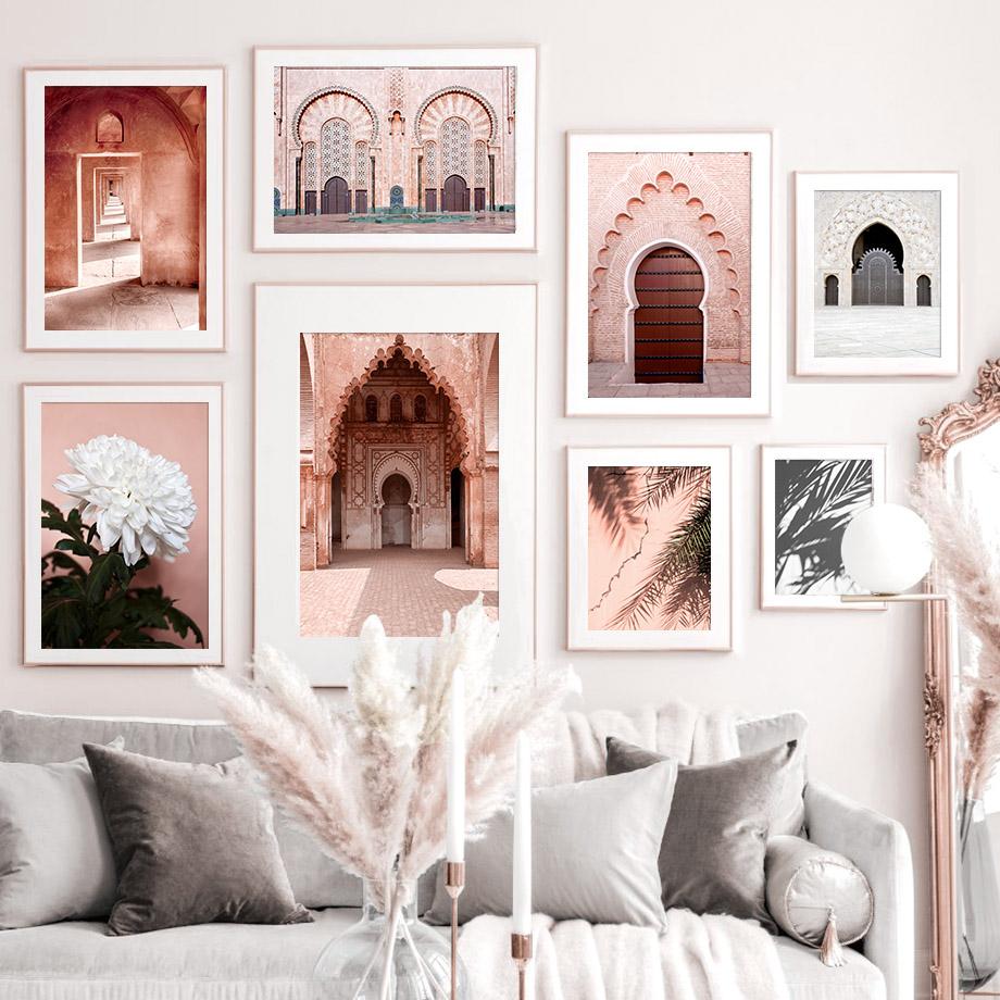 Изображение товара: Настенная Картина на холсте с изображением мечети хризантем, исламской архитектуры, двери, скандинавские постеры и принты для декора гостиной