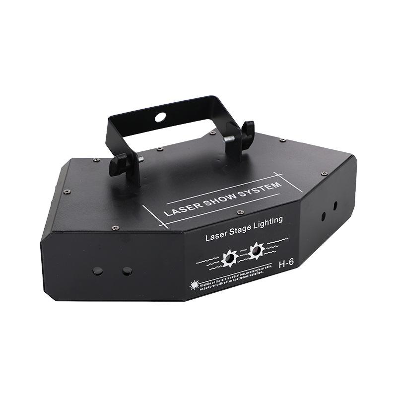 Изображение товара: 6-глазный лазерный сканер s DMX512 RGB Полноцветный лазерный светильник с эффектом линий сцсветильник свет лазерный сканер с 6 линзами оборудование для диджея дискотеки