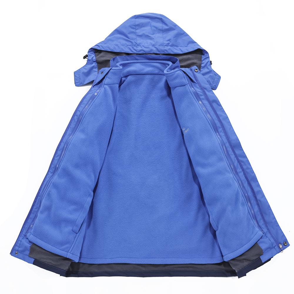 Изображение товара: Outdoor Three-in-one Jacket Two-piece Suit Mountaineering Hiking Travel Waterproof Windproof  Detachable Hat Inner Fleece  Old
