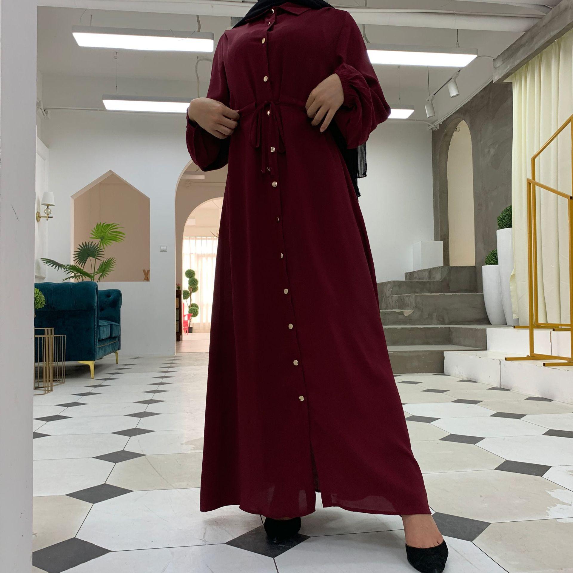 Изображение товара: Мусульманское платье Дубай, кружевной кафтан, открытая абайя, длинное платье на шнуровке, женская верхняя одежда, туника на Ближний Восток, Арабская Юба, мусульманская одежда
