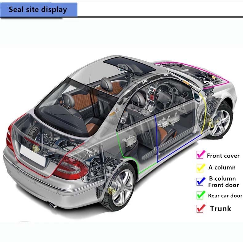Изображение товара: Автомобильная уплотнительная полоса, защитная полоса, защитная полоса, износостойкая боковая Резиновая полоса для дверей, форма автомобиля, подходит для Ford