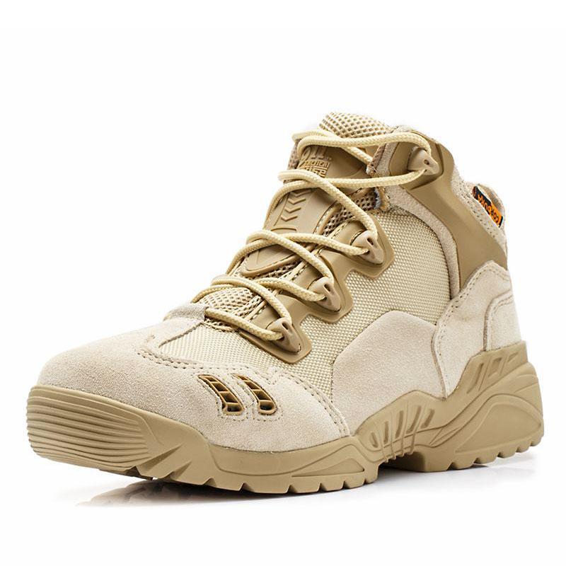 Изображение товара: Мужские треккинговые уличные ботинки, кроссовки для скалолазания, охоты, сетчатые военные тактические боевые ботинки для пустыни, Мужская походная обувь