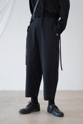 Изображение товара: New Minority Design dark black and white fur-trimmed casual pants loose straight nine-point pants