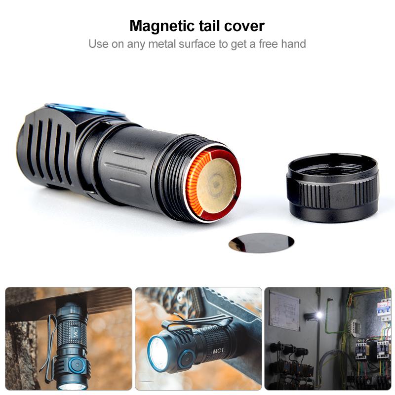 Изображение товара: Trustfire MC1 Магнитная светодиодсветильник вспышка перезаряжаемая 2 а карманная Магнитная мини-лампа для повседневного использования брелок с батареей IMR16340
