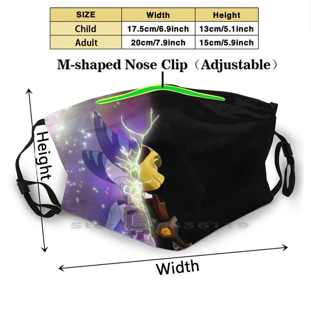 Изображение товара: Ratchet'S Mid Rift дизайн анти-Пылевой фильтр смываемая маска для лица для Ratchet Clank видеоигр игровой консоли Playstation игровая