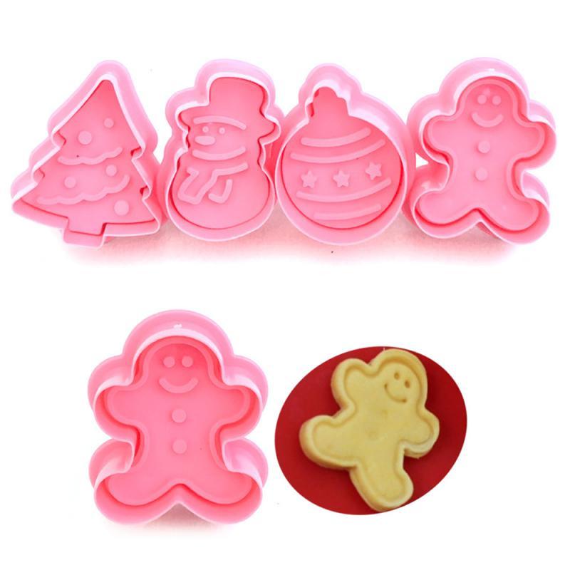 Изображение товара: 4 шт. штамп для печенья, форма для печенья, 3D резак для печенья, форма для выпечки «сделай сам», имбирный домик, рождественские резаки для печенья, Прямая поставка