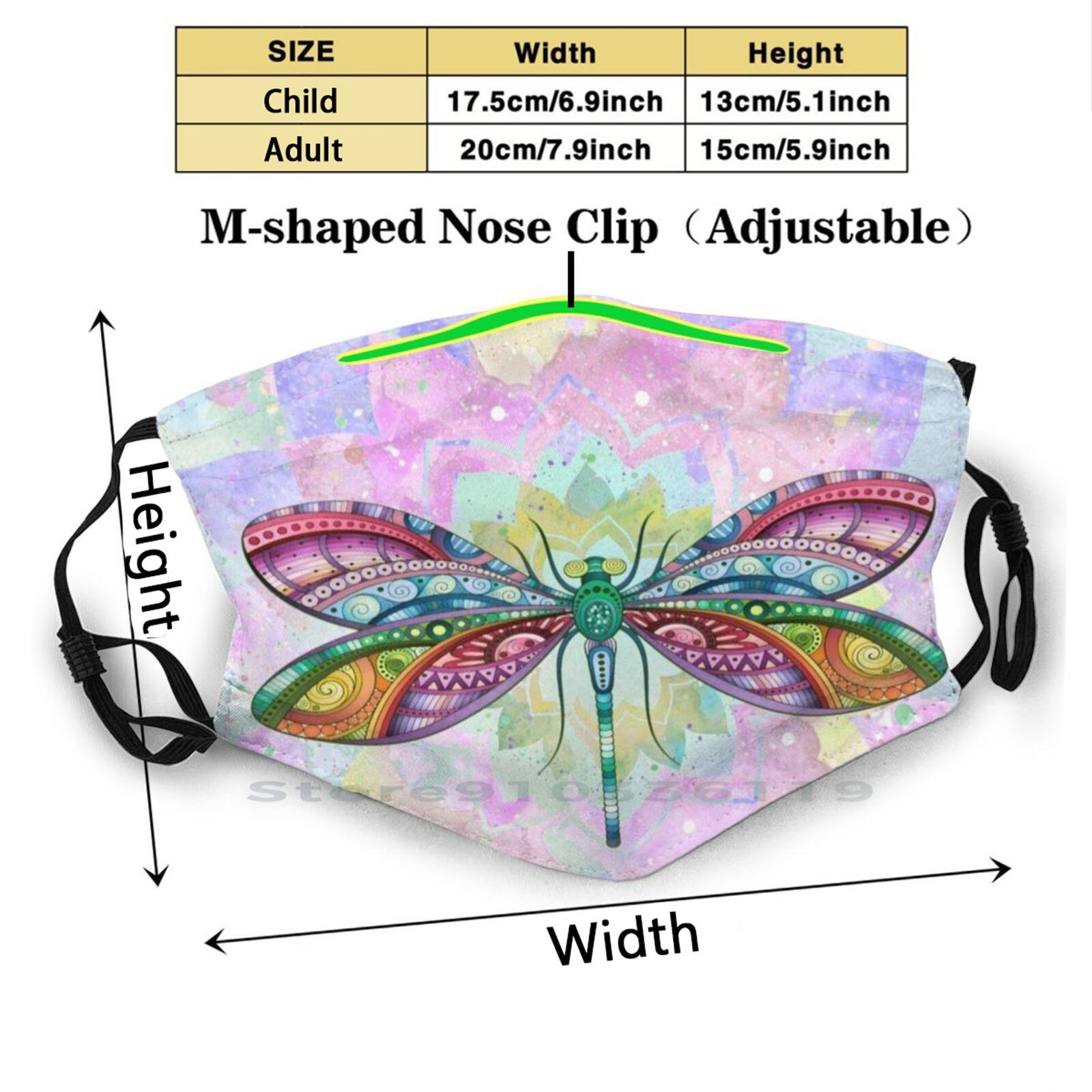 Изображение товара: Смешная маска для лица Lotus And The Dragonfly для взрослых и детей с фильтром