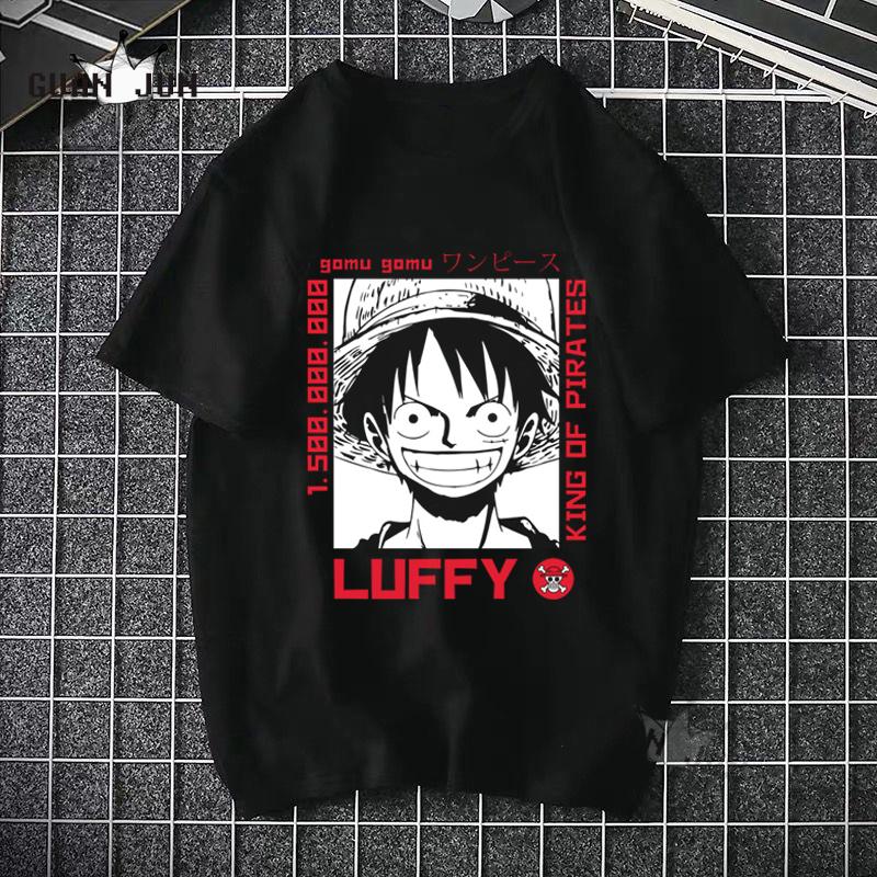 Изображение товара: Футболка Luffy Zoro Мужская цельная, крутая хлопковая черная рубашка с коротким рукавом в стиле японского аниме, летняя уличная одежда, топы
