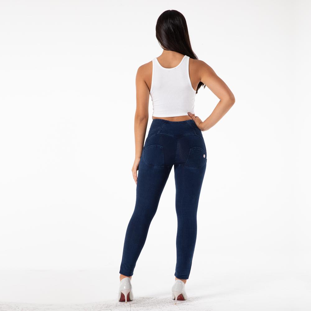 Изображение товара: Женские спортивные брюки Melody, темно-синие джинсовые штаны для йоги с высокой талией, колготки для фитнеса, леггинсы для занятий йогой