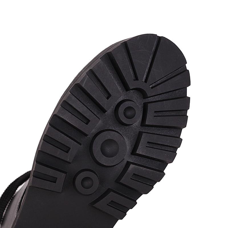 Изображение товара: Ботильоны женские с круглым носком, повседневные водонепроницаемые на шнуровке, на молнии, черные, персиковые, средней толщины, мотоциклетная обувь