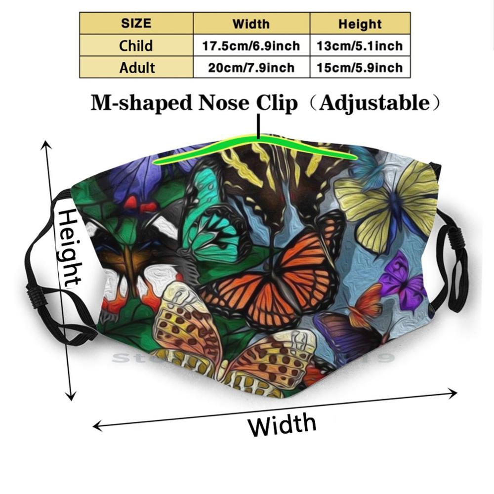 Изображение товара: Дикие бабочки дизайн Пылезащитный фильтр смываемая маска для лица дети дикие бабочки насекомые Природа Цвет планеты