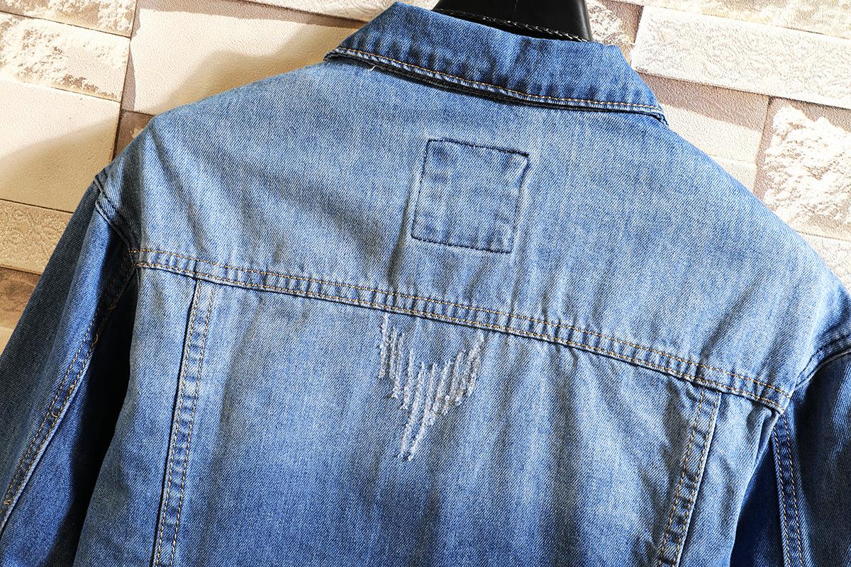 Изображение товара: Модная брендовая джинсовая куртка для инструментов, Мужская Осенняя модель 2020, свободная трендовая верхняя Корейская парная куртка, уличная одежда