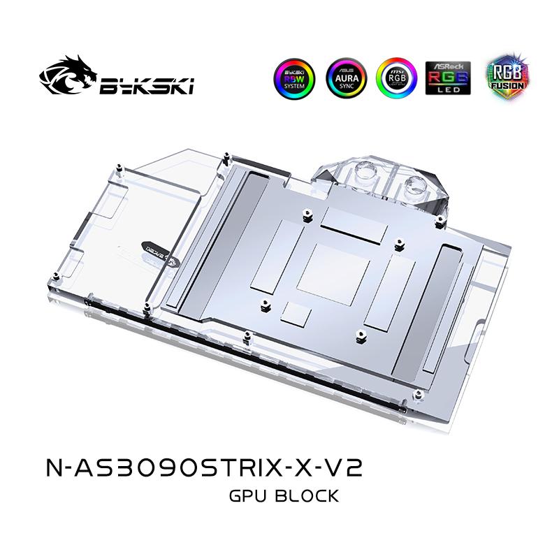 Изображение товара: Bykski N-AS3090STRIX-X-V2, водоблок с полным покрытием GPU для видеокарты ASUS RTX3080 3090 STRIX, блок VGA, кулер для графического процессора, 12 В RGB/5 В ARGB