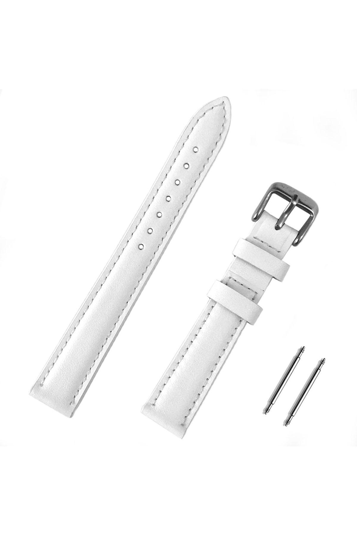 Изображение товара: Белые Ремешки для наручных часов из натуральной кожи, спортивный кожаный ремешок 16 мм