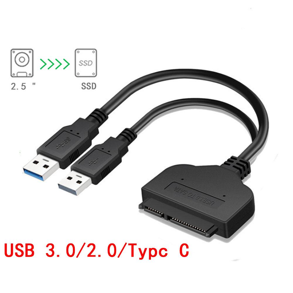 Изображение товара: Кабель USB 3,0 SATA 3, адаптер Sata к USB 3,0, Поддержка внешнего жесткого диска 2,5 дюйма, SSD, жесткого диска 22Pin, кабель Sata III Type C USB 2,0