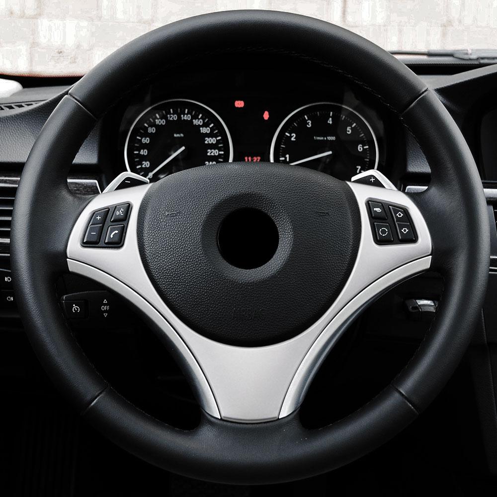 Изображение товара: Carbon Fiber Styling Car Steering Wheel Panel Switch Button Cover Trim For BMW 3 Series E90 E92 E93 1 Series E82 E87 2005 - 2011