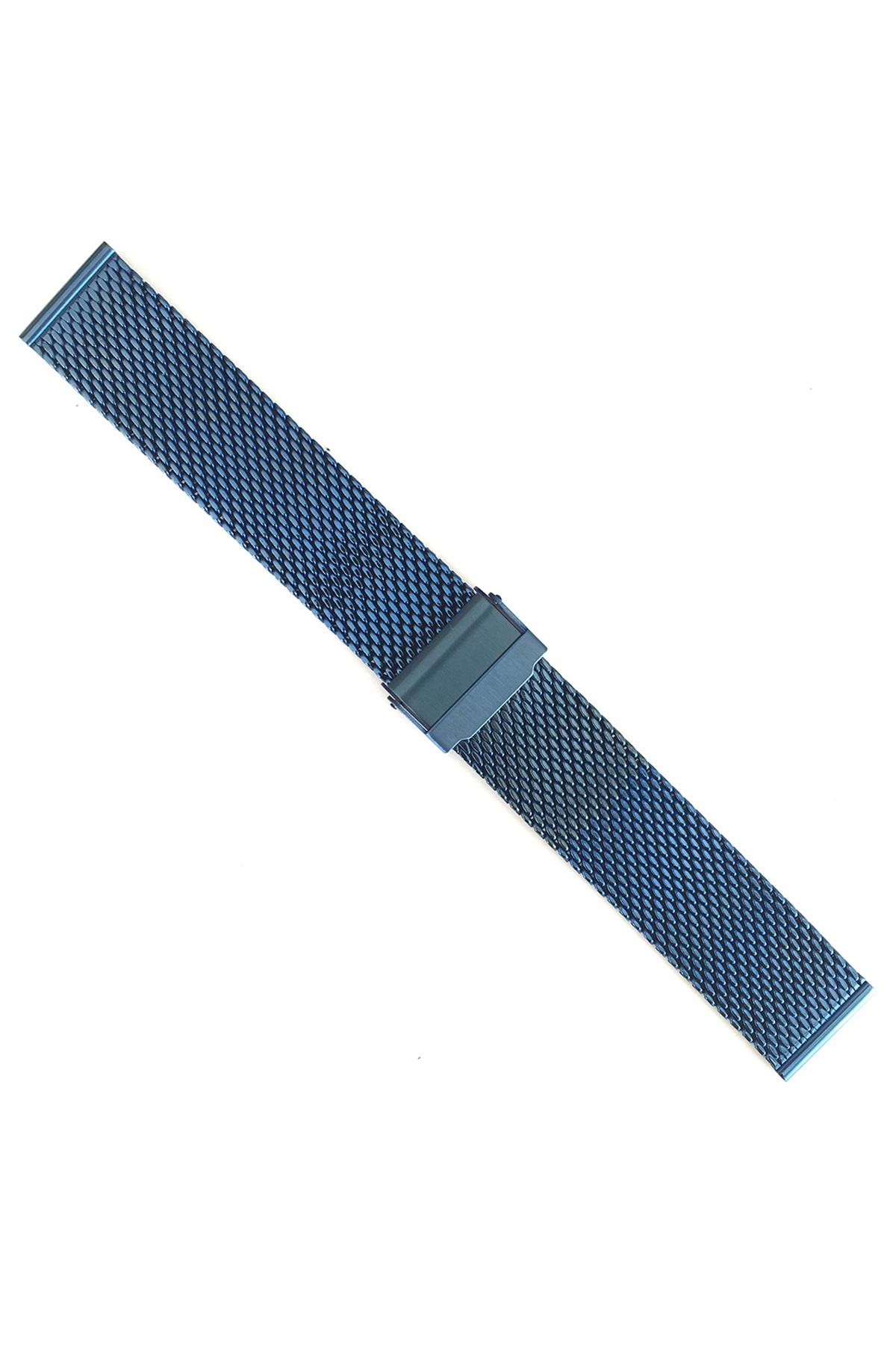 Изображение товара: Темно-синий толстый сетчатый стальной ремешок для часов 20 мм металлический сетчатый ремень