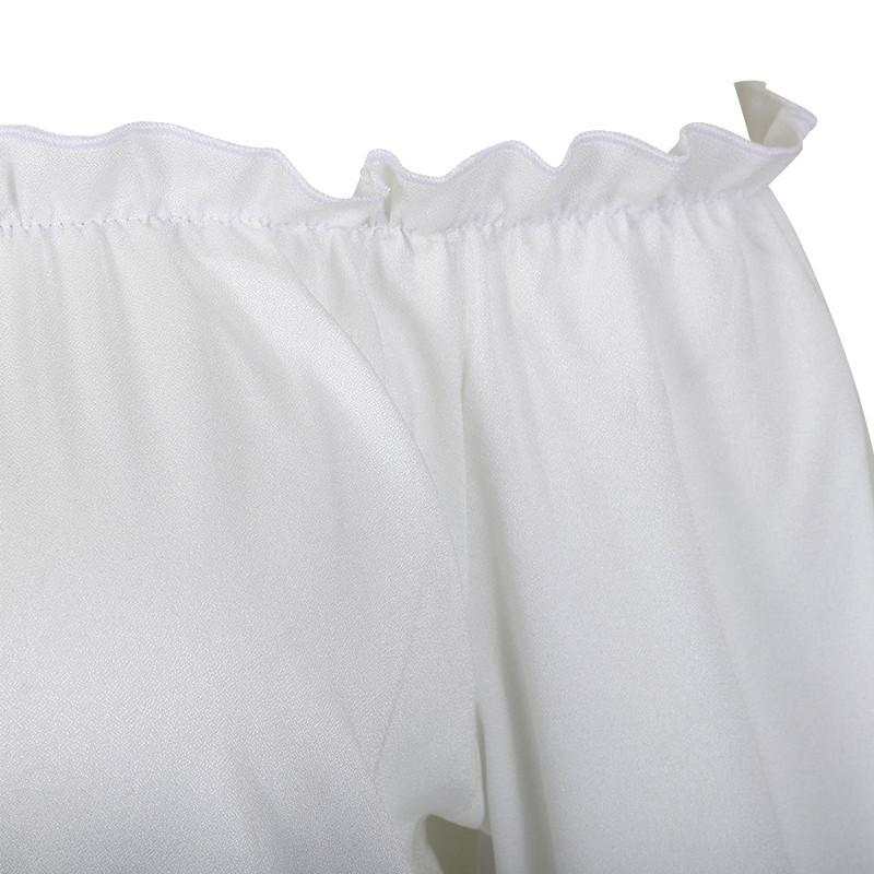 Изображение товара: Женская блузка с длинным рукавом, рубашка с открытыми плечами в стиле ретро
