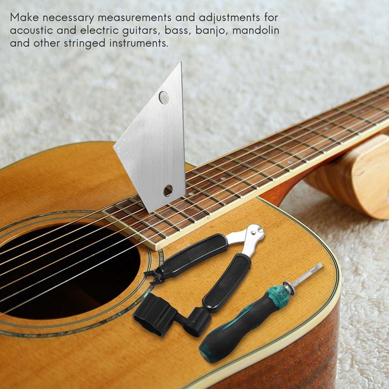 Изображение товара: Набор инструментов инструмент для настройки гитары, органайзер для струн, линейка, измерительный инструмент, ремонт и обслуживание пилочек