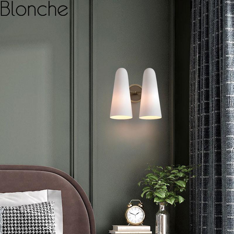 Изображение товара: Современная настенная лампа из простого молочного стекла, светильник для спальни, ванной комнаты, украшение для дома, столовой, кафе, офиса