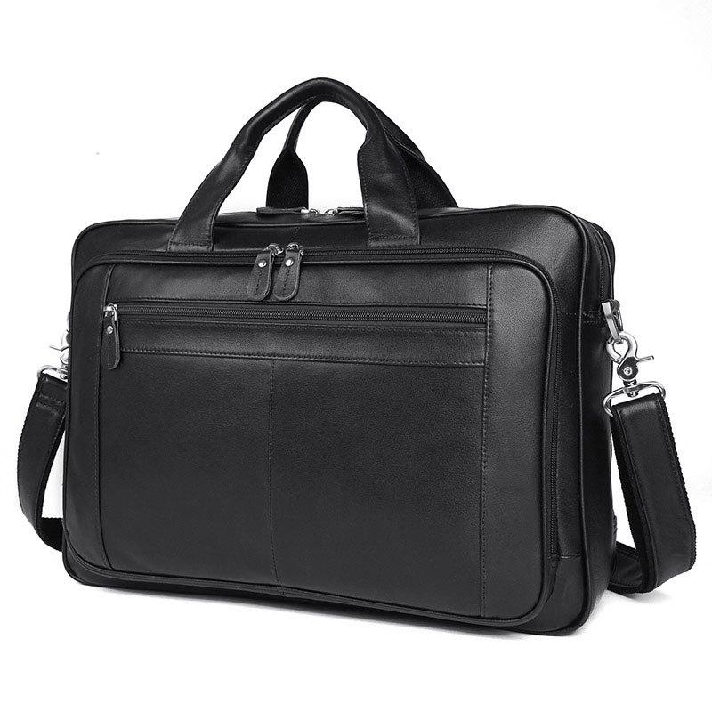 Изображение товара: Мужской деловой портфель, черная Водонепроницаемая брендовая дизайнерская сумка для ноутбука, ноутбука 17 дюймов, 2019