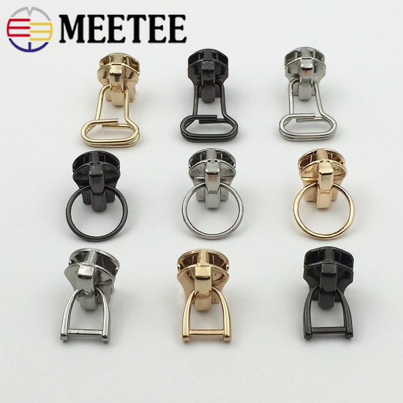 Изображение товара: Meetee, 5 шт., 3 #5 # металлические ползунки для молнии, металлическая молния для кошелька Кошелёк на молнии, наборы для ремонта, сделай сам, Швейные аксессуары