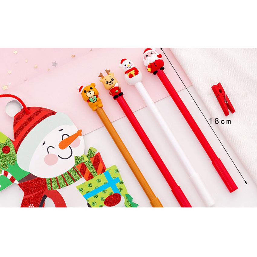 Изображение товара: 40 наклеек, мультяшный Рождественский подарок для детей, медведь, снеговик, Санта-Клаус, лось, гелевая ручка, Рождественская вечеринка, подарки для офиса, школы