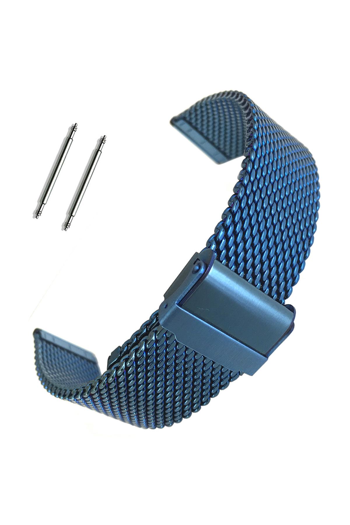Изображение товара: Темно-синий толстый сетчатый стальной ремешок для часов 20 мм металлический сетчатый ремень