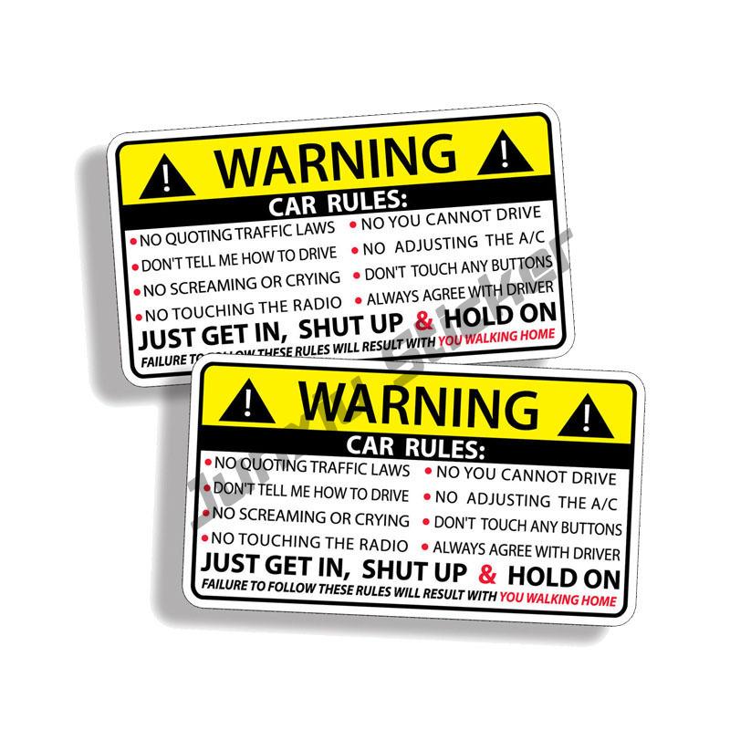 Изображение товара: Автомобильные предупреждающие правила безопасности, виниловые наклейки для окна, бампера, багажника, авто, мотоцикла, УФ-защита, автомобильные аксессуары, украшение KK12cm