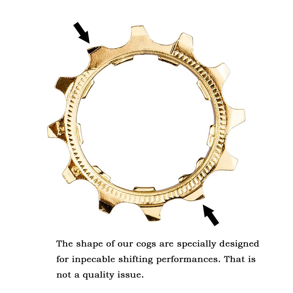 Изображение товара: Кассета для горного и шоссейного велосипеда ZTTO, золотая, Cog, 9, 10, 11 скоростей, золотая, 11T, 12T, 13T, деталь свободного колеса для кассеты ZTTO K7, 1 шт., 2021