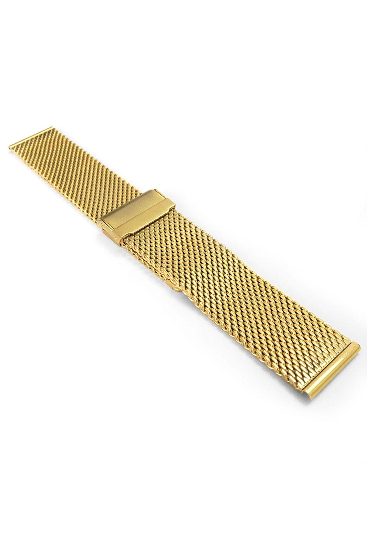 Изображение товара: Золотистый толстый сетчатый стальной ремешок для часов 22 мм металлический сетчатый ремешок
