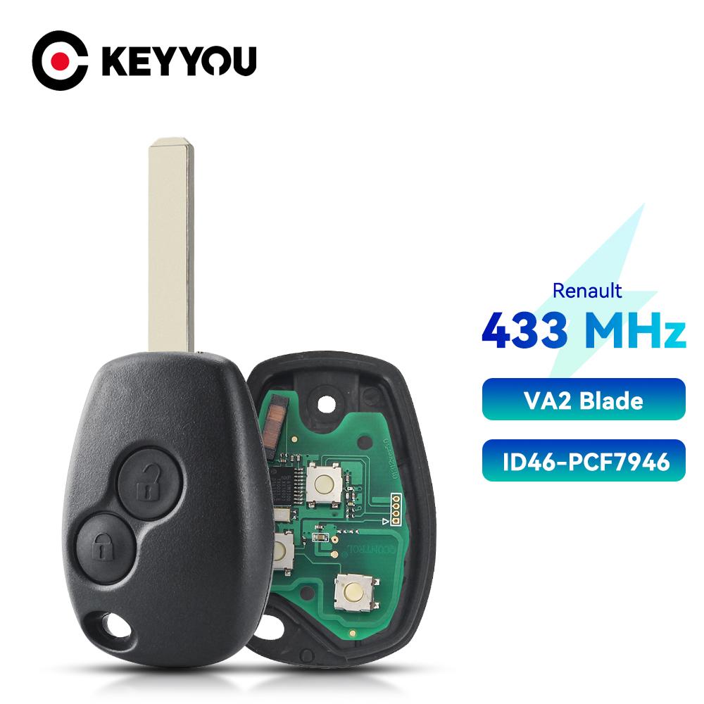 Изображение товара: Ключ дистанционного управления KEYYOU 433 МГц с 2 кнопками для Renault Duster Modus Clio 3 поддерживается DACIA Logan Sandero Kangoo PCF7947 PCF7946 чип