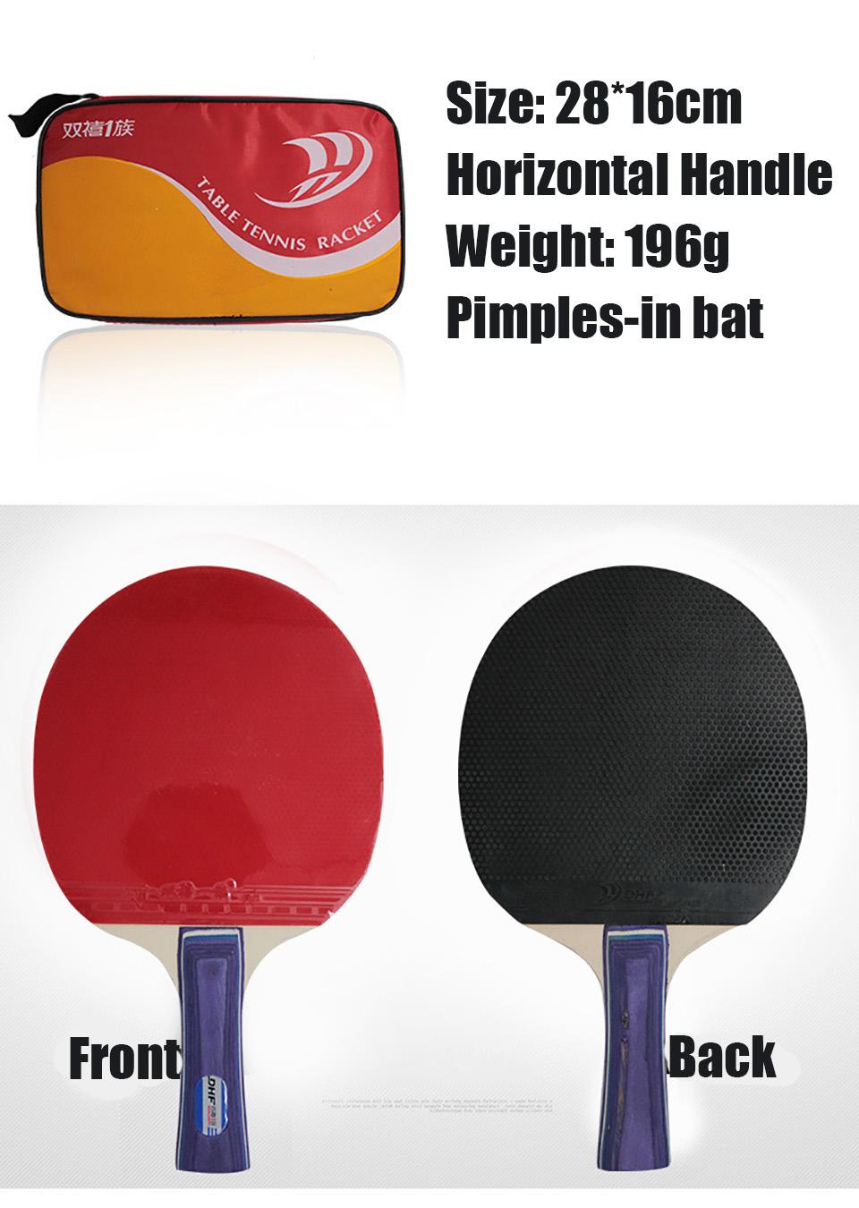 Изображение товара: Ракетка для настольного тенниса 2 шт./лот, ракетка для ракетки с двойным лицом, ракетка для пинг-понга с короткой ручкой и сумкой, 3 мяча