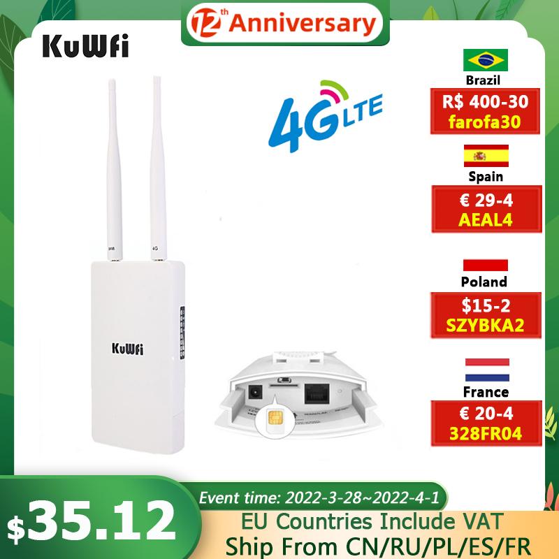 Изображение товара: Уличный wifi роутер KuWFi 4g,роутер wi fi с сим картой 4g слотом для , 150 Мбит/с CAT4,Внешний усилитель Wi-Fi сигнала для любой погоды, удлинитель для IP-камер