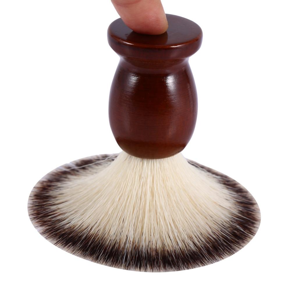 Изображение товара: Профессиональная Мужская щетка для бритья с деревянной ручкой для чистки усов Парикмахерская Мягкая нейлоновая щетка для чистки лица Высокое качество